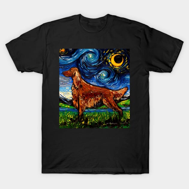 Irish Setter Starry Night T-Shirt by sagittariusgallery